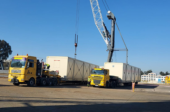 Transporte especial por carretera de centros de transformación eléctrica