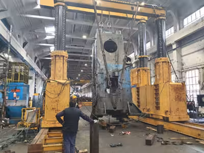 Verticalization of the eumuco press verticalization of the eumuco press using hydraulic gantries