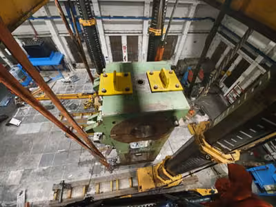 Verticalization of a monoblock press Verticalization of a 150-ton monoblock press