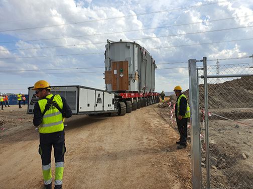 transporte por ferrocarril de transformador de 196 tn